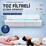 GreaTech Evrensel Toz Filtreli Klima Aparatı 8 Filtreli Çelik Tutaçlı Hava Yönlendirici Split Tipi Siperlik - 100 cm