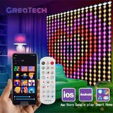 GreaTech LED Işıklı Akıllı Perde Animasyonlu Uzaktan Kumanda Sevgili Eğlence Parti Yılbaşı 2x2 Mtr 400 Ledli - 2,10 m - RGB
