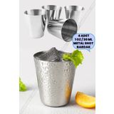 Greathings 4 Adet | 1oz / 30ml | Metal Shot Bardak | Paslanmaz Çelik İçki Likör Viski Alkol Metal Kamp Bardağı