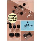 Greathings 6 Parça Çok Amaçlı Seyahat Seti Sprey Fıs Fıs Plastik Mini Pet Şişe Kolonya Dezenfektan Şişesi