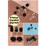 Greathings 6 Parça Çok Amaçlı Seyahat Seti Sprey Fıs Fıs Plastik Mini Pet Şişe Kolonya Dezenfektan Şişesi