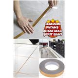 Greathings Duvar Dekor Fayans Arası Şerit Bant Dekoratif Dekor Bant 1 Cm 50 Metre Altın Sarısı