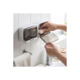 Greathings Duvara Monte İkili Kapaklı Plastik Katı Sabunluk Organizer – Banyo & Mutfak İçin Yapışkanlı Sabun Kutusu ve Düzenleyici