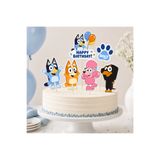 GREATOY Bluey Temalı 6’lı Pasta Kürdanı Seti Happy Birthday Çocuk Doğum Günü Pasta Süsü Parti Malzemesi