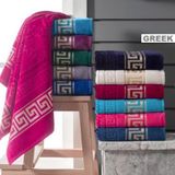 Greek Kadife Pamuklu 2'li Banyo Havlu Takımı