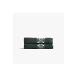 Green Black Hereke Heritage Serisi 2’li Yüz Havlusu Seti Krem Bordürlü Yeşil, %100 Ege Pamuğu, Jakarlı Dokuma 50x80 Cm