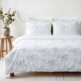 Green Black Lavena Kır Çiçekleri Çift Kişilik %100 Ege Pamuğu Nevresim Takımı - Çarşaflı - 4 Yastıklı Krem-Lila - Krem - Lila - 200 x 220 cm