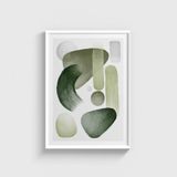 Green Bubble 2 Tablo Çerçeveli Poster Duvar Dekorasyonu - 21 x 30 - Beyaz Çerçeveli