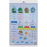 Green Class Mıknatıslı Takvim Eğitim Ürünü 40x25 cm Çocukların Zaman Kavramını Geliştirir