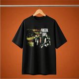 Green Day Amerikan Bayragi Oversize Unisex Tisort - Siyah