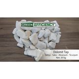 Green Efficiency Beyaz Dolomit Taşı 5kg 10KG 20KG 2-4 cm | Saksı Üstü Dekoratif Çakıl Taşı | Teraryum Bahçe Peyzaj ve Akvaryum Taş - 20 kg