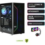 Green Grıffın G3 Plus | Rtx 5060TI | Intel I5-14400F | 16 GB Ddr5 Ram | 1tb SSD | Sıvı Soğutucu | Oyuncu Oem Paket - Siyah - Yok