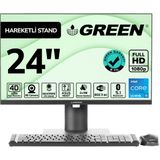 GREEN GT24 Intel Core i5 12400 İşlemci 16GB DDR4 Ram 512Gb M2 Ssd 24" Fhd Freedos Siyah All In One Bilgisayar