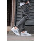 green poll Erkek Gri Jogger Kargo Kot Pantolon - Yan Cepli Ve Lastikli Bel Paça