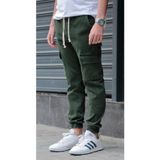 Green Poll Erkek Yeşil Jogger Kargo Cepli Kot Pantolon - Lastikli Bel Ve Paça, Esnek Kumaş