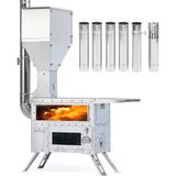 Green Stove Hori 5 Pelet Sobası Odun Sobası - Gümüş