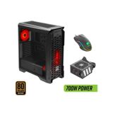 Green Striker Midtower Gaming Bilgisayar Kasası 3 120mm Fan, 6 Fan Desteği, Siyah 700w 80+ Bronze Psu Dahil + Mouse