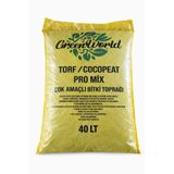 Green World Torf / Cocopeat Pro Mix 40 Litre | Çok Amaçlı Bitki Toprağı | Profesyonel Dikim ve Saksı Toprağı