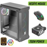 Green Z5 Surena Argb Gaming Bilgisayar Kasası (4×120MM Fan + Kumanda) – 700W 80+ Bronze Psu Dahil - 700 W