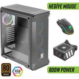 Green Z5 Surena Argb Gaming Bilgisayar Kasası (4×120MM Fan + Kumanda) – 800W 80+ Bronze Psu Dahil - 800 W