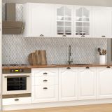 Greena White Tezgahlı Mdf Hazır Mutfak Dolabı, 270 Cm