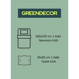 Greendecor Avakado Yaprak Yeşil Desenli Baskılı Özel Tasarımlı Çarşafsız Tek Kişilik Modern Şık Nevresim Takım - Kahverengi - 160 x 220 cm