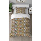Greendecor Ayıcık Panda Pembe Desenli Dijital Baskılı Özel Tasarımlı Çarşafsız Tek Kişilik Nevresim Takımı - Kahverengi - 160 x 220 cm