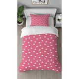 Greendecor Çiçekler Yaprak Desenli Dijital Baskılı Özel Tasarım Çarşafsız Şık Tek Kişilik Nevresim Takımı - Pembe - 160 x 220 cm