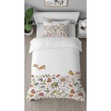 Greendecor Çiçekler Yaprak Desenli Dijital Baskılı Özel Tasarım Çarşafsız Şık Tek Kişilik Nevresim Takımı - Renkli - 160 x 220 cm
