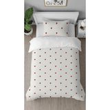 Greendecor Çilek Bohem Sade Soft Deseneli Dijital Tasarımlı Baskılı Çarşafsız Şık Tek Kişilik Nevresim Takımı - Renkli - 160 x 220 cm