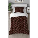 Greendecor Çilek Tatlı Meyve Desenli Dijital Baskılı Özel Tasarımlı Çarşafsız Tek Kişilik Şık Nevresim Takımı - Pembe - 160 x 220 cm
