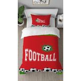 Greendecor Futbol Maç Top Kale Desenli Dijital Baskılı Özel Tasarım Çarşafsız Şık Tek Kişilik Nevresim Takımı - Beyaz - 160 x 220 cm