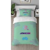Greendecor Gamer Xo Online Hacker Oyun Desenli Baskılı Özel Tasarım Çarşafsız Tek Kişilik Tarz Nevresim Takımı - Yeşil - 160 x 220 cm