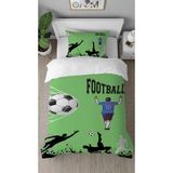 Greendecor Goal Futbol Top Kale Desenli Tasarımlı Dijital Baskılı Özel Tasarım Çarşafsız Çocuk Nevresim Takımı - Siyah - 160 x 220 cm