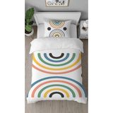 Greendecor Gökkuşağı Renkli Desenli Tasarımlı Dijital Baskılı Özel Tasarım Çarşafsız Şık Çocuk Nevresim Takımı - 160 x 220 cm