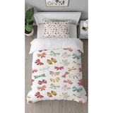 Greendecor Kelebek Bant Desenli Dijital Baskılı Özel Tasarımlı Çarşafsız Tek Kişilik Şık Nevresim Takımı - Renkli - 160 x 220 cm