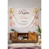 Greendecor Kişiye Özel Doğum Günü Duvar Örtüsü Iyi Ki Doğdun Happy Birthday Isim Yazılı Kumaş Doğum Günü Flaması - Altın - 70 x 100 cm