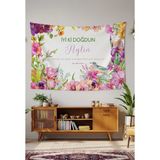 Greendecor Kişiye Özel Doğum Günü Duvar Örtüsü Iyi Ki Doğdun Happy Birthday Isim Yazılı Kumaş Doğum Günü Flaması - Çok Renkli - 70 x 100 cm