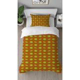 Greendecor Kivi Tatlı Meyve Desenli Dijital Baskılı Özel Tasarımlı Çarşafsız Tek Kişilik Şık Nevresim Takımı - Kahverengi - 160 x 220 cm