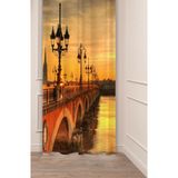 Greendecor Köprü Kale Müze Tarih Antik Şehir Manzara Özel Tasarım Dijital Baskılı (Tek Kanat) Şık Fon Perde - Kırmızı - 135 x 200 cm