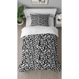 Greendecor Leopar Siyah Beyaz Desenli Baskılı Özel Tasarımlı Çarşafsız Tek Kişilik Tarz Şık Nevresim Takımı - Mavi - 160 x 220 cm
