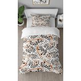 Greendecor Leopar Siyah Kahve Desenli Baskılı Özel Tasarımlı Çarşafsız Tek Kişilik Tarz Şık Nevresim Takımı - Kahverengi - 160 x 220 cm