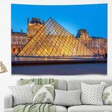 Greendecor Manzara Şehir Paris Müze Duvar Örtüsü Duvar Halısı Duvar Sanatı Duvar Dekorasyonu Dekoratif Tapestry - Altın - 200 x 140 cm