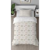 Greendecor Papatya Çiçek Desenli Baskılı Özel Tasarımlı Çarşafsız Tek Kişilik Tarz Şık Nevresim Takımı - Bej - 160 x 220 cm