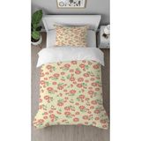 Greendecor Papatya Çiçek Desenli Baskılı Özel Tasarımlı Çarşafsız Tek Kişilik Tarz Şık Nevresim Takımı - Beyaz - 160 x 220 cm