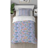 Greendecor Papatya Çiçek Yaprak Renkli Desenli Tasarımlı Dijital Baskılı Özel Tasarım Çarşafsız Nevresim Takımı - Turuncu - 160 x 220 cm