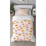 Greendecor Şans Çiçekleri Desenli Dijital Baskılı Özel Tasarımlı Çarşafsız Tek Kişilik Şık Nevresim Takımı - Pembe - 160 x 220 cm
