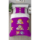 Greendecor Sevimli Köpek Desenli Dijital Baskılı Özel Tasarım Çarşafsız Tek Kişilik Nevresim Takımı - Kahverengi - 160 x 220 cm