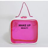 Greendecor Su Geçirmez Makyaj Çantası Makeup Beauty Plaj Havuz Deniz Çantası - Pembe