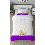 Greendecor Tatlı Kolala Desenli Dijital Baskılı Özel Tasarımlı Çarşafsız Tek Kişilik Şık Nevresim Takımı - Mor - 160 x 220 cm